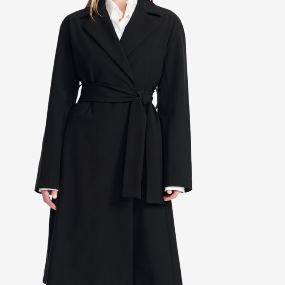 Black nylon Trench Coat - 100% Recycled Materials